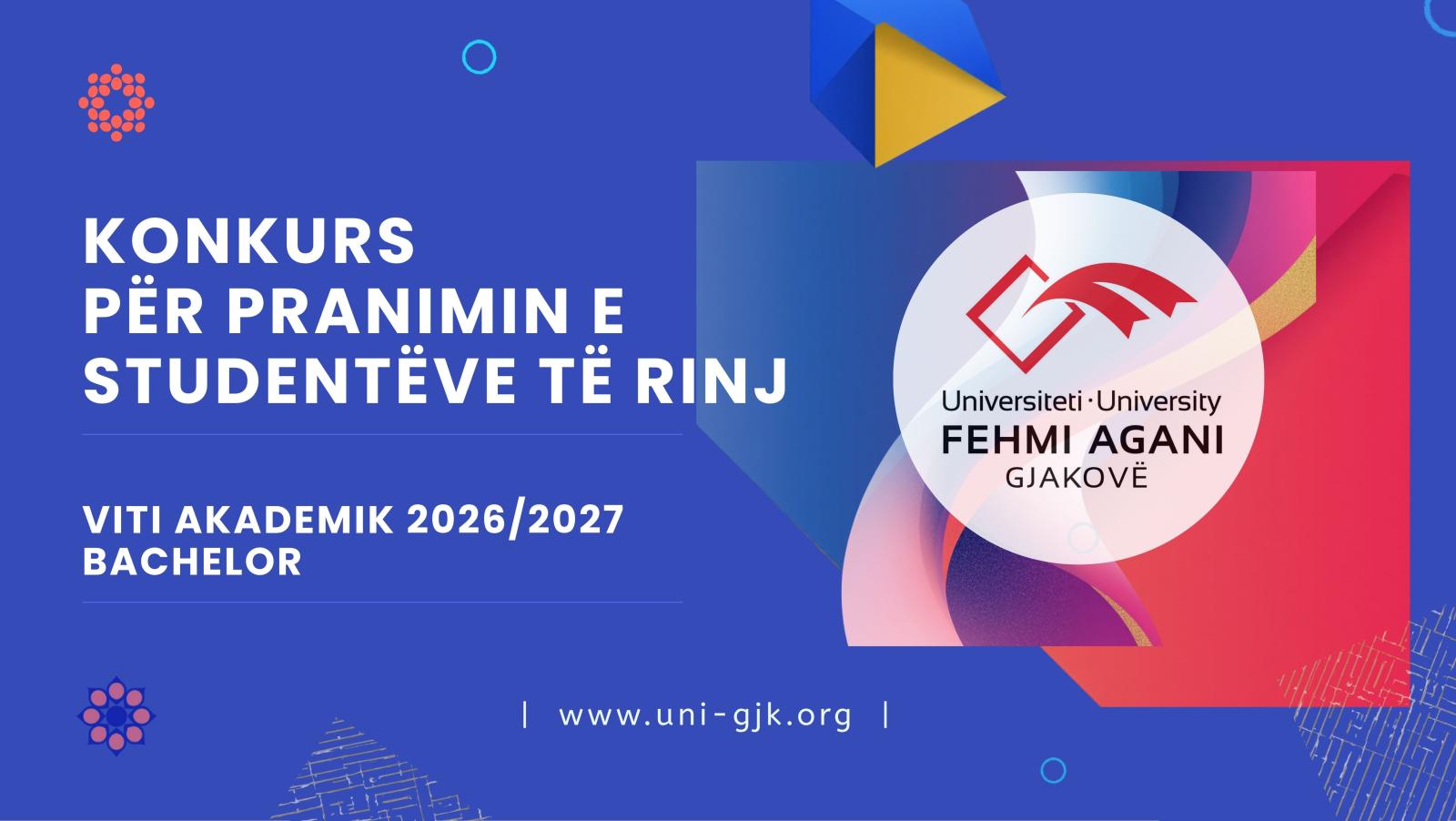 Konkurs për pranimin e studentëve të rinj Bachelor në vitin akademik 2026/2027